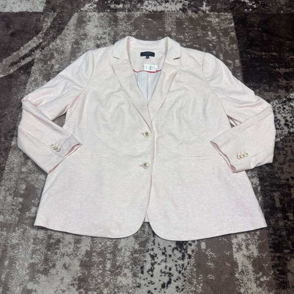 Talbots Jackets & Blazers - Talbots Blazer Cotton Modal Blend Light Pink 2 Button Jacket Plus Size 20 NEW